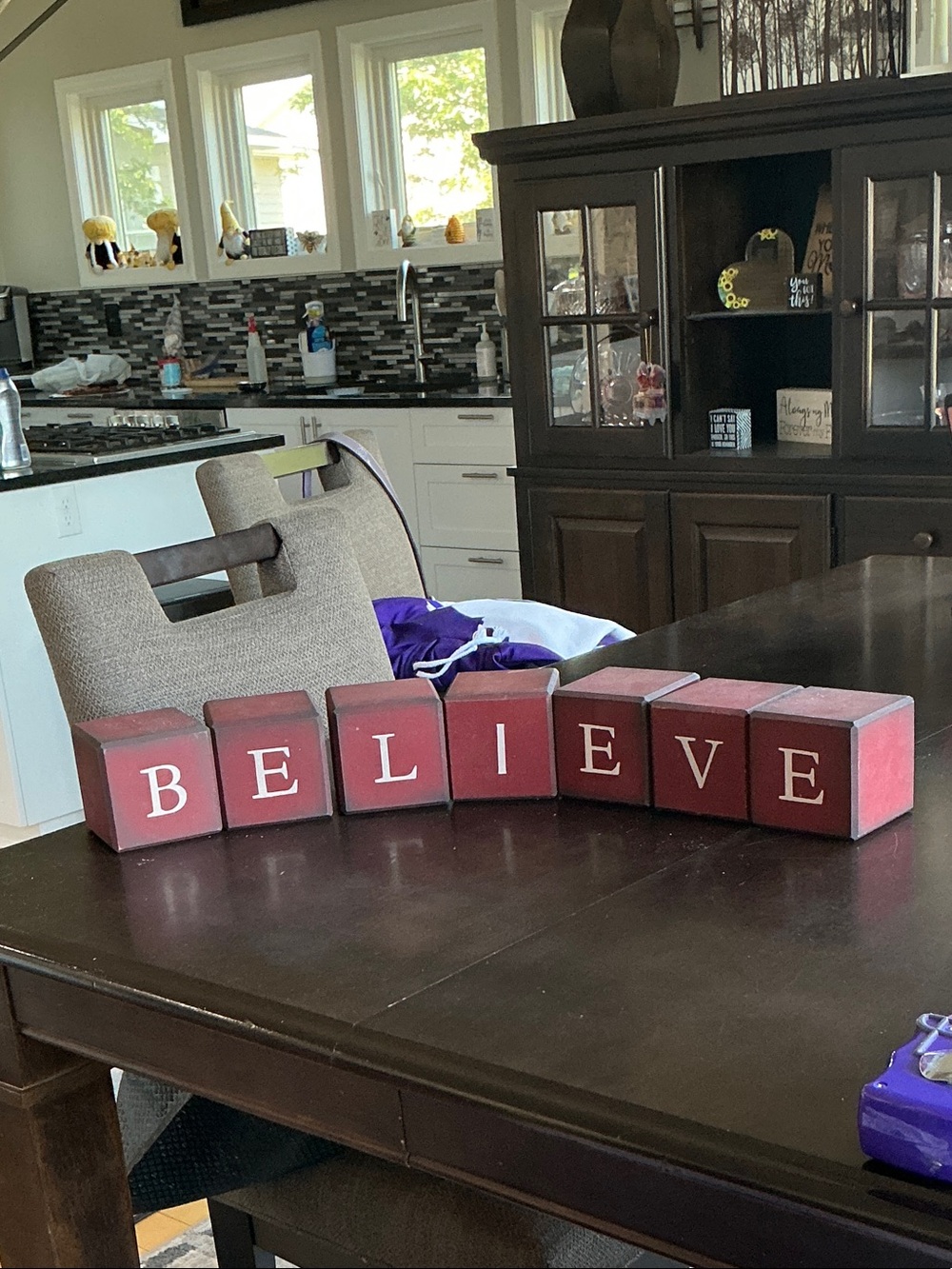 Believe Red Decorative Block Set For everyday or holidays